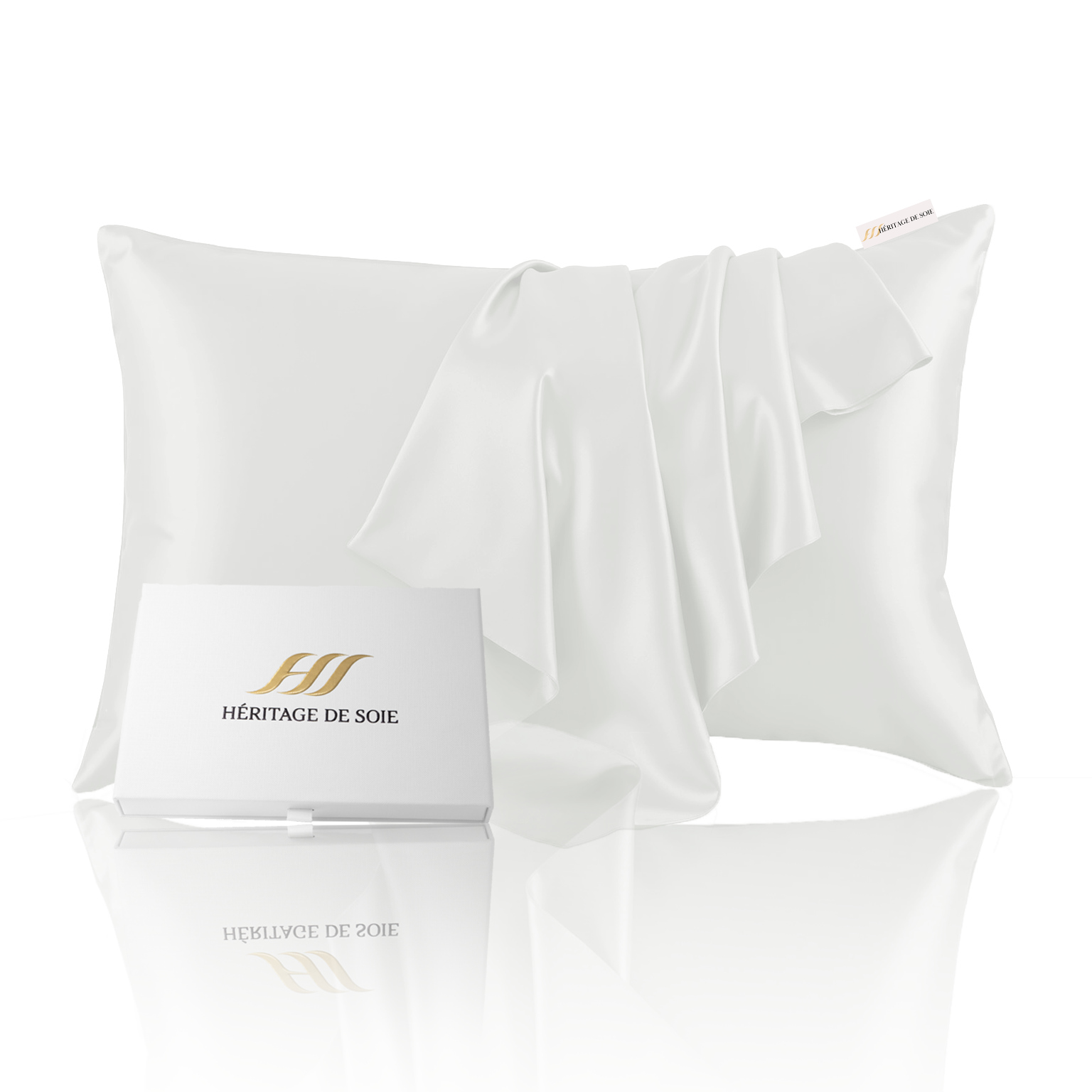 Taie d'Oreiller en soie Blanche Rectangle Héritage de Soie